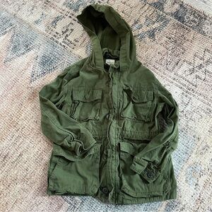 Kids J. Crew Crewcuts Green Army Jacket sz 6/7
